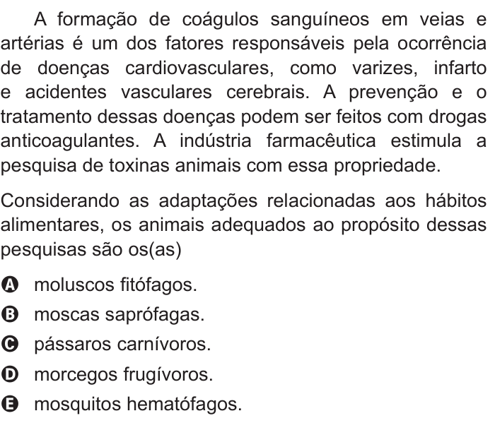 Questão 65 no caderno Azul do ENEM 2016