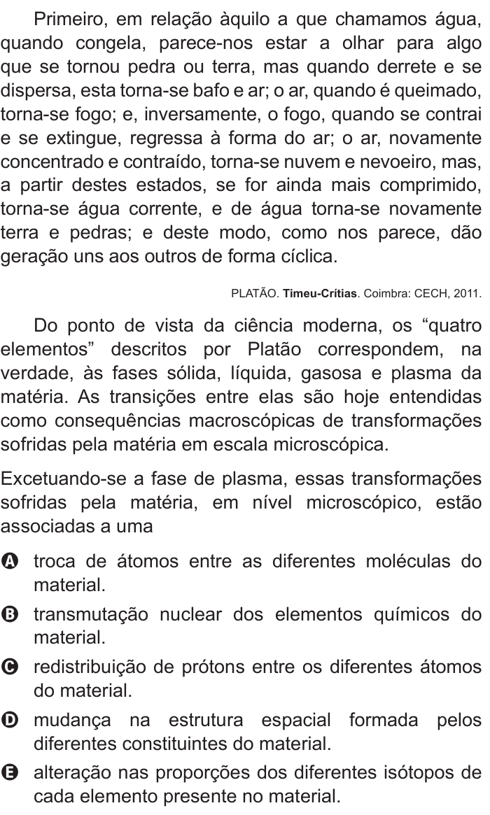 Questão 67 no caderno Azul do ENEM 2016