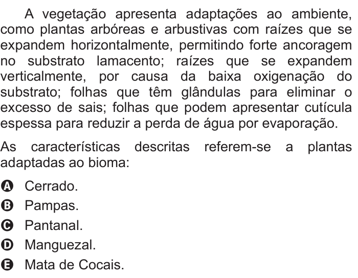 Questão 71 no caderno Azul do ENEM 2016