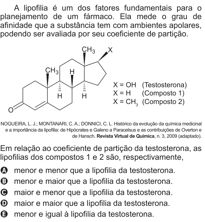 Questão 81 no caderno Azul do ENEM 2016