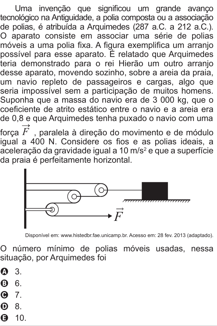Questão 82 no caderno Azul do ENEM 2016