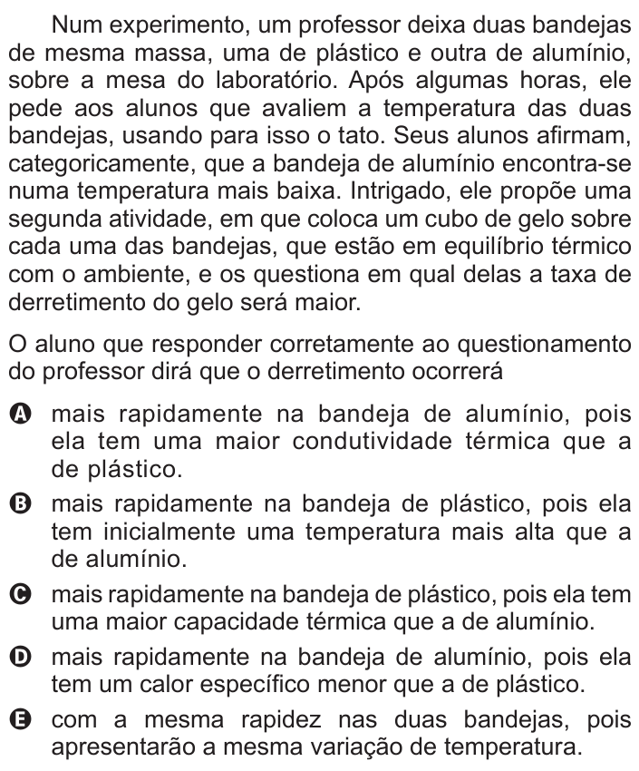 Questão 84 no caderno Azul do ENEM 2016