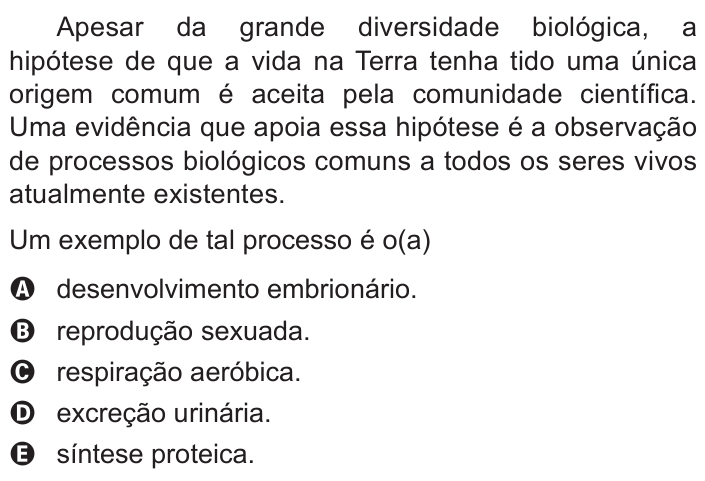 Questão 90 no caderno Azul do ENEM 2016