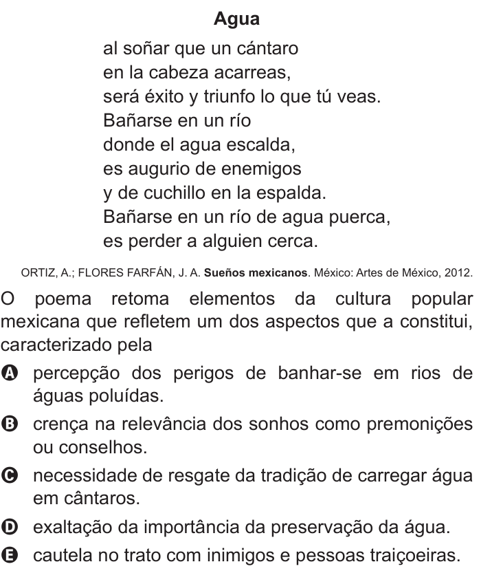 Questão 93 no caderno Azul do ENEM 2016