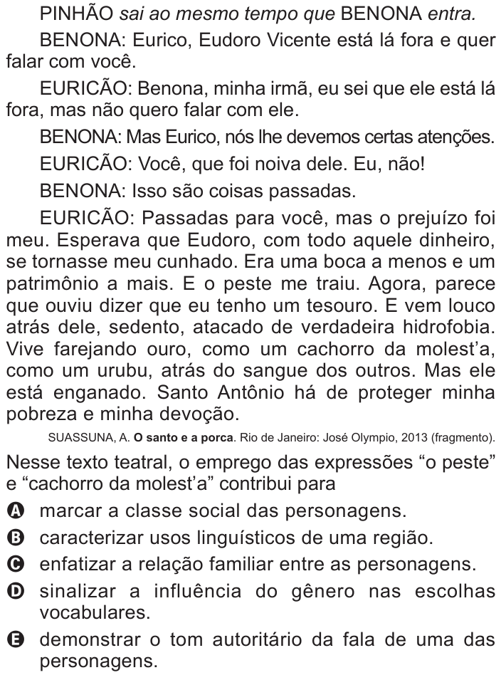 Questão 99 no caderno Azul do ENEM 2016