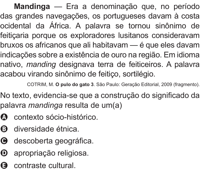 Questão 102 no caderno Azul do ENEM 2016
