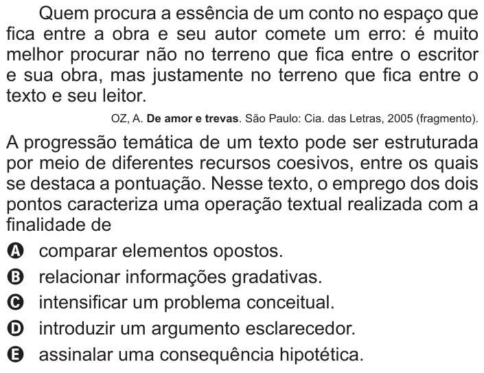 Questão 104 no caderno Azul do ENEM 2016