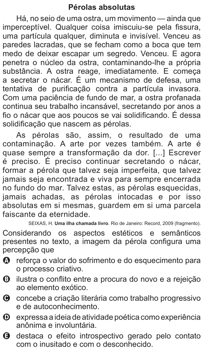 Questão 110 no caderno Azul do ENEM 2016