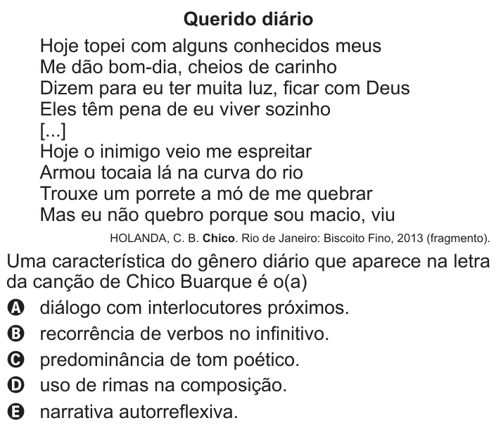 Questão 111 no caderno Azul do ENEM 2016