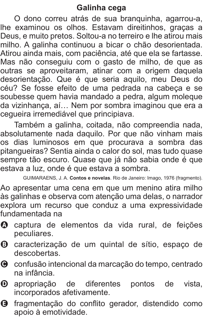 Questão 112 no caderno Azul do ENEM 2016