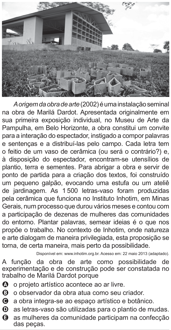 Questão 114 no caderno Azul do ENEM 2016