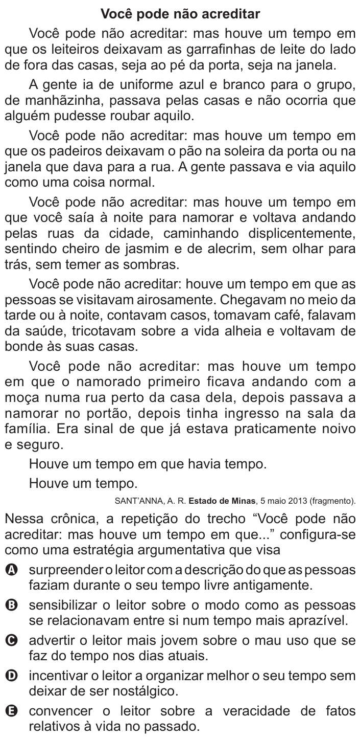 Questão 117 no caderno Azul do ENEM 2016