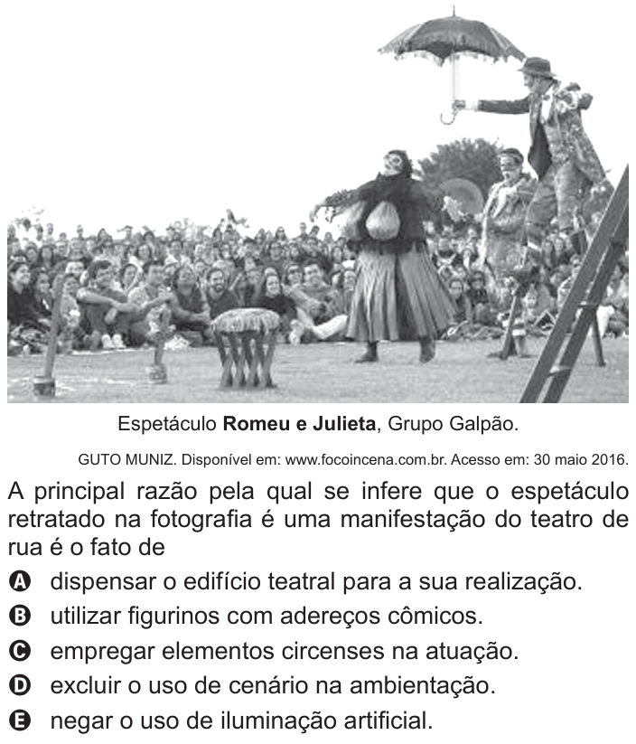 Questão 126 no caderno Azul do ENEM 2016