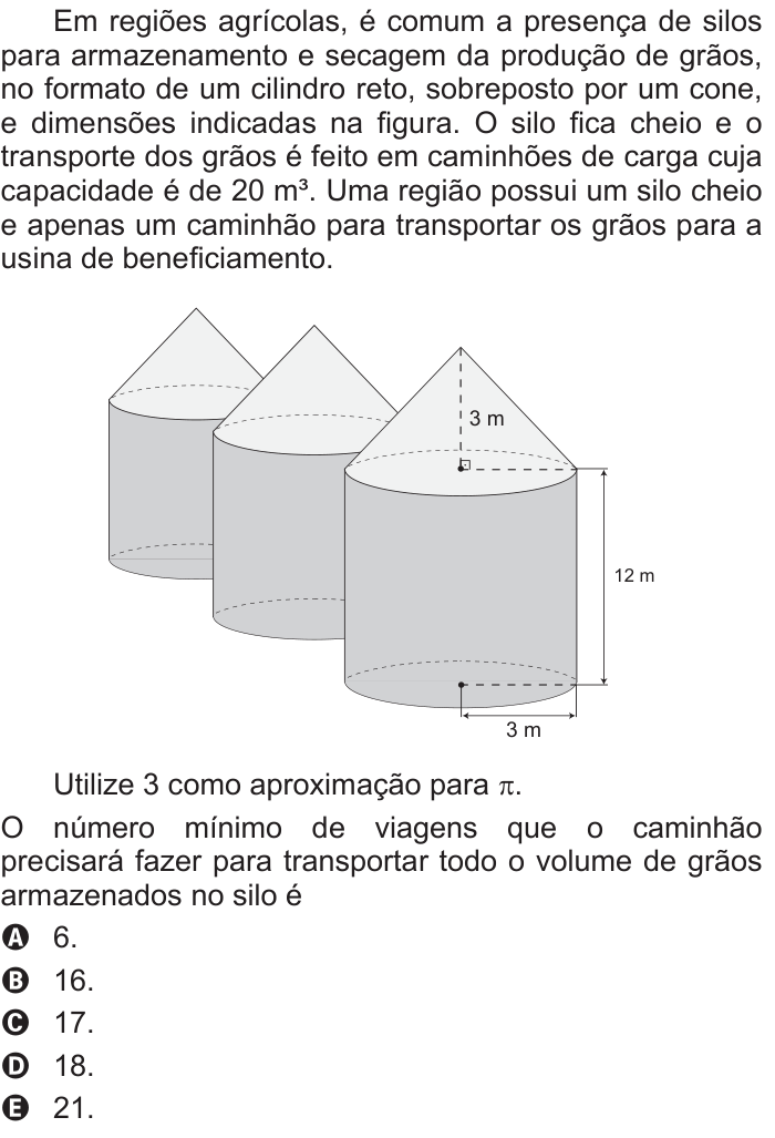 Questão 136 no caderno Azul do ENEM 2016
