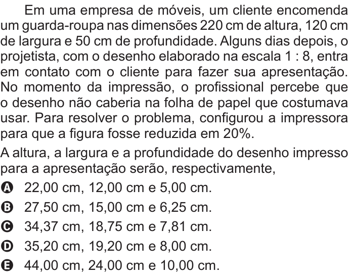 Questão 137 no caderno Azul do ENEM 2016