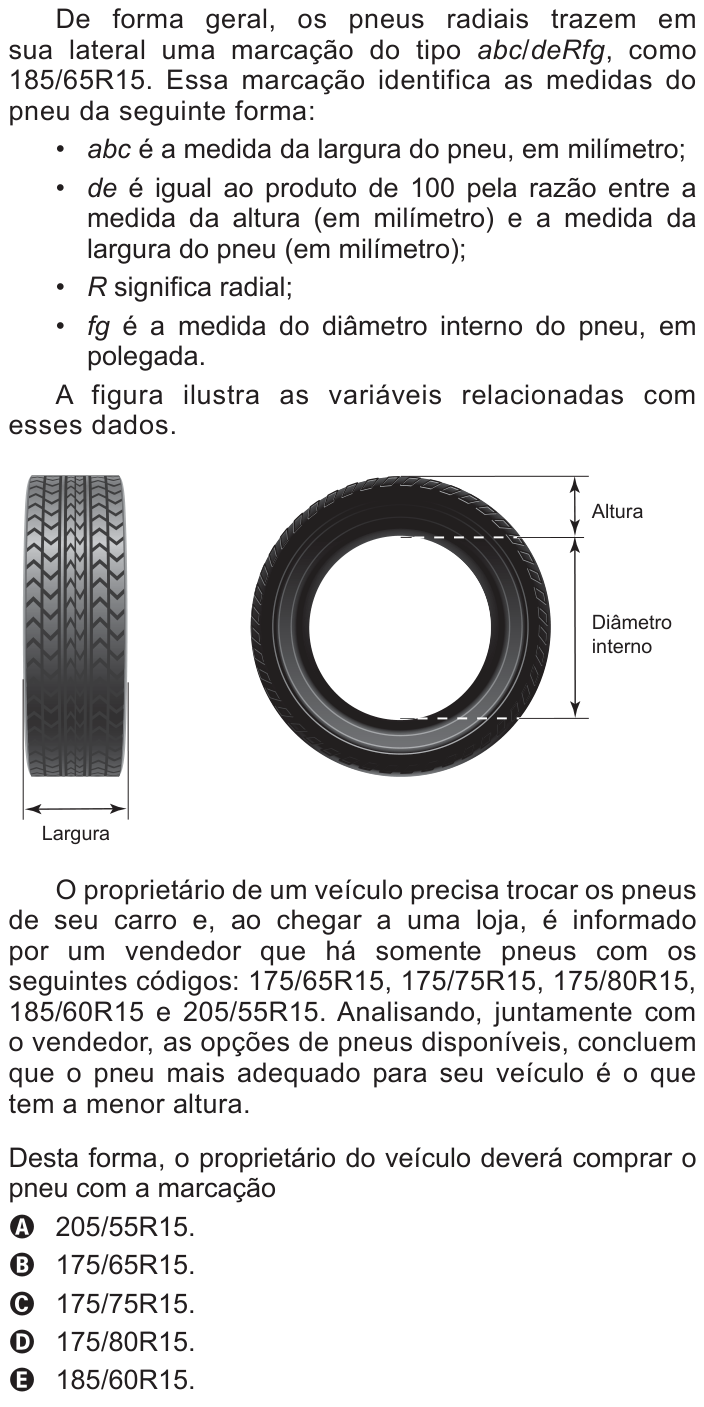Questão 141 no caderno Azul do ENEM 2016