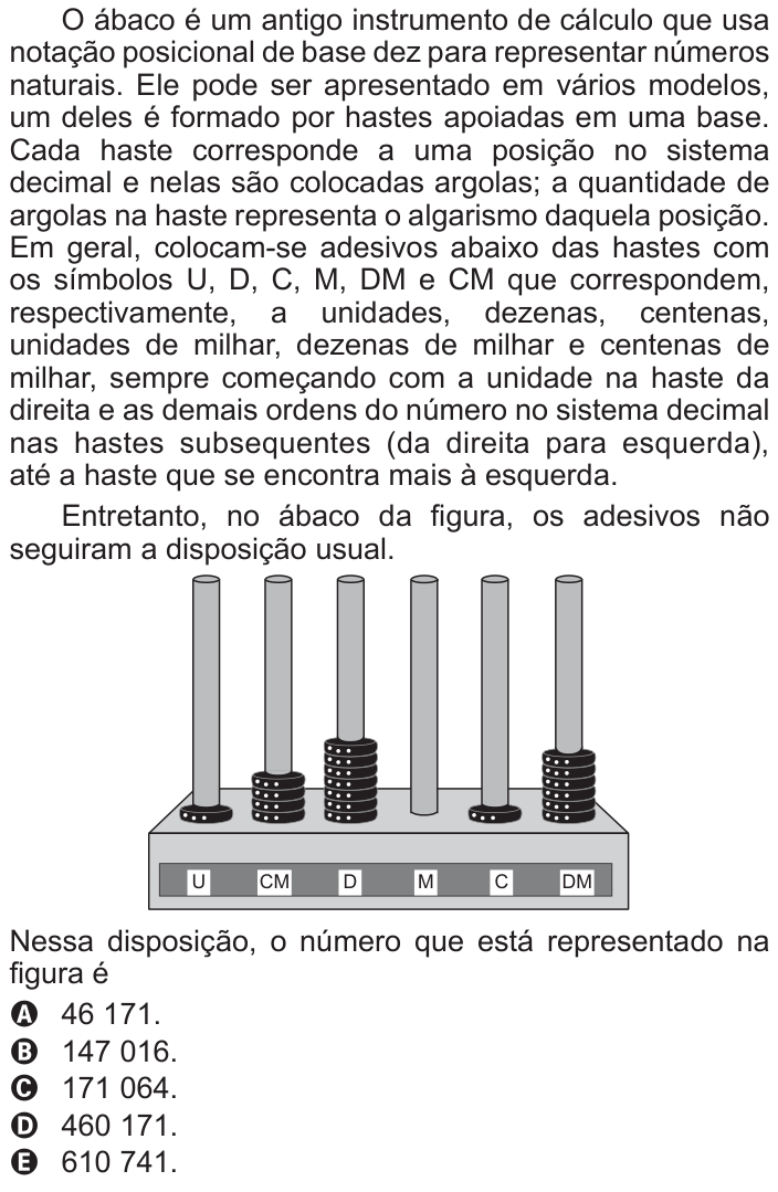 Questão 148 no caderno Azul do ENEM 2016