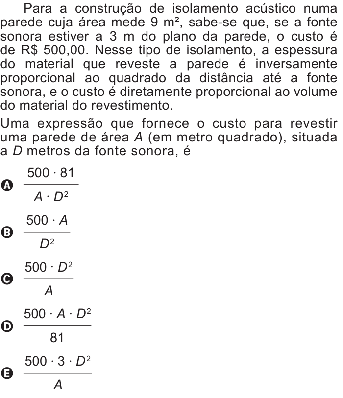 Questão 150 no caderno Azul do ENEM 2016