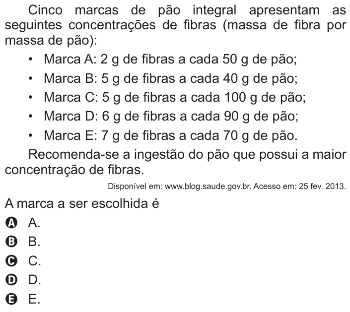 Questão 154 no caderno Azul do ENEM 2016