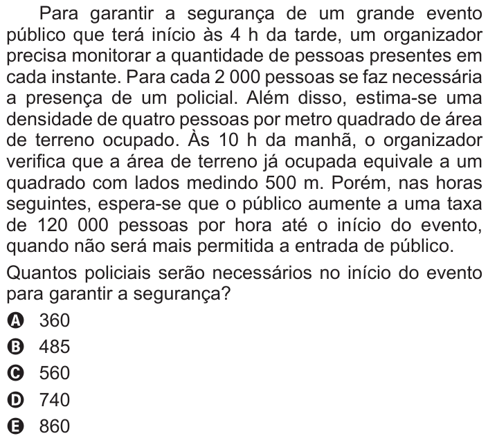Questão 156 no caderno Azul do ENEM 2016