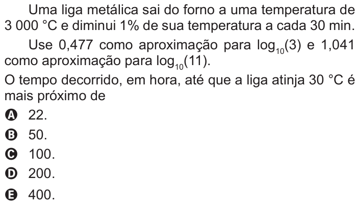 Questão 160 no caderno Azul do ENEM 2016