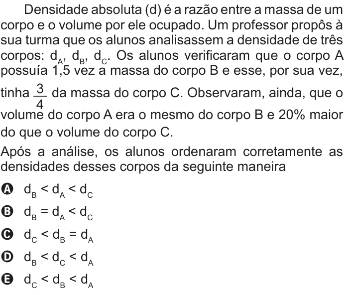 Questão 163 no caderno Azul do ENEM 2016