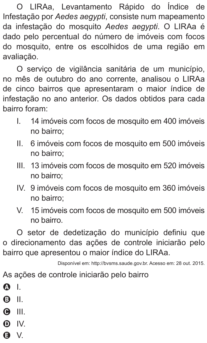 Questão 177 no caderno Azul do ENEM 2016