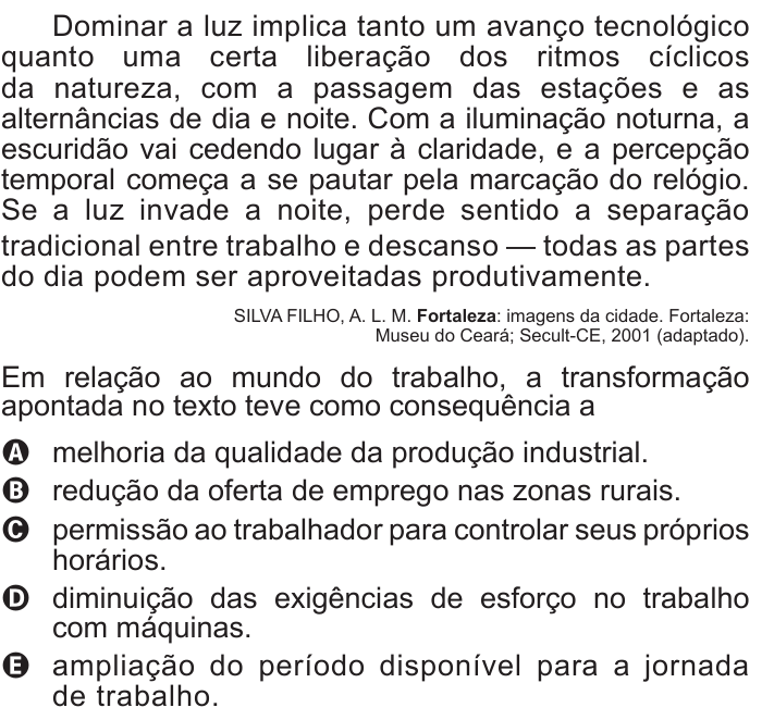 Questão 2 no caderno Azul do ENEM 2015
