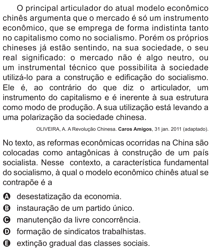 Questão 7 no caderno Azul do ENEM 2015