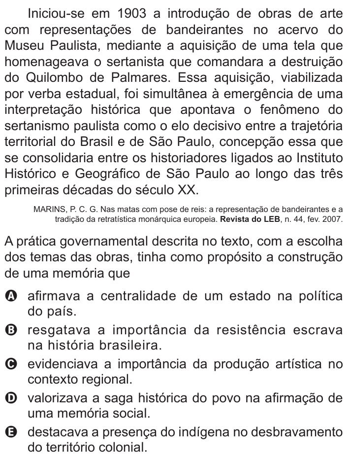 Questão 10 no caderno Azul do ENEM 2015