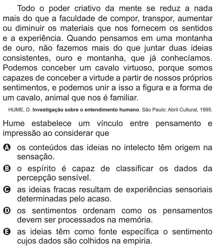 Questão 16 no caderno Azul do ENEM 2015