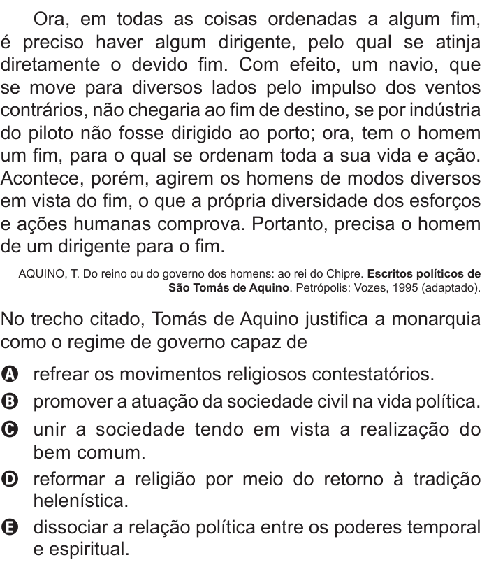 Questão 17 no caderno Azul do ENEM 2015