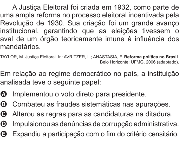 Questão 18 no caderno Azul do ENEM 2015