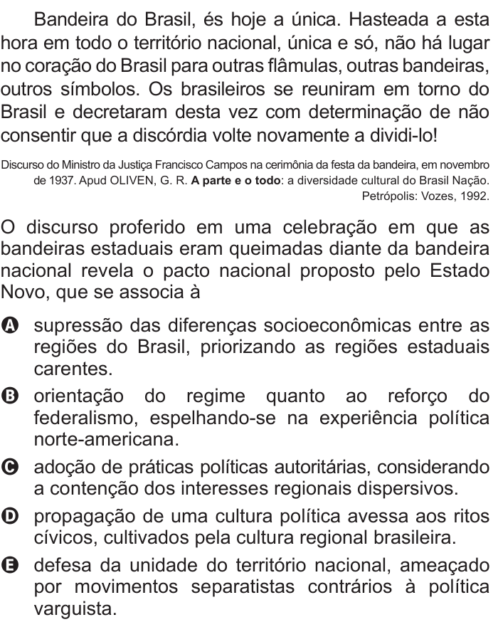Questão 20 no caderno Azul do ENEM 2015