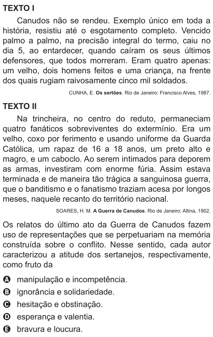 Questão 22 no caderno Azul do ENEM 2015