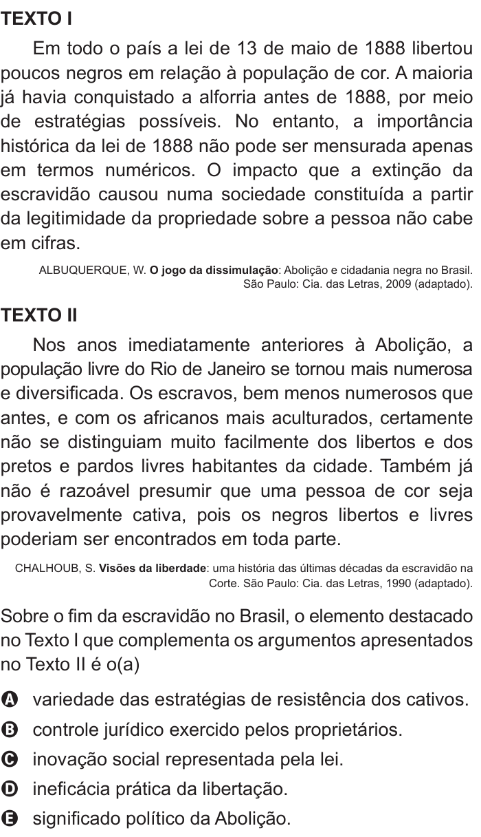 Questão 23 no caderno Azul do ENEM 2015