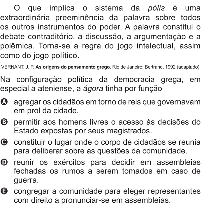 Questão 28 no caderno Azul do ENEM 2015
