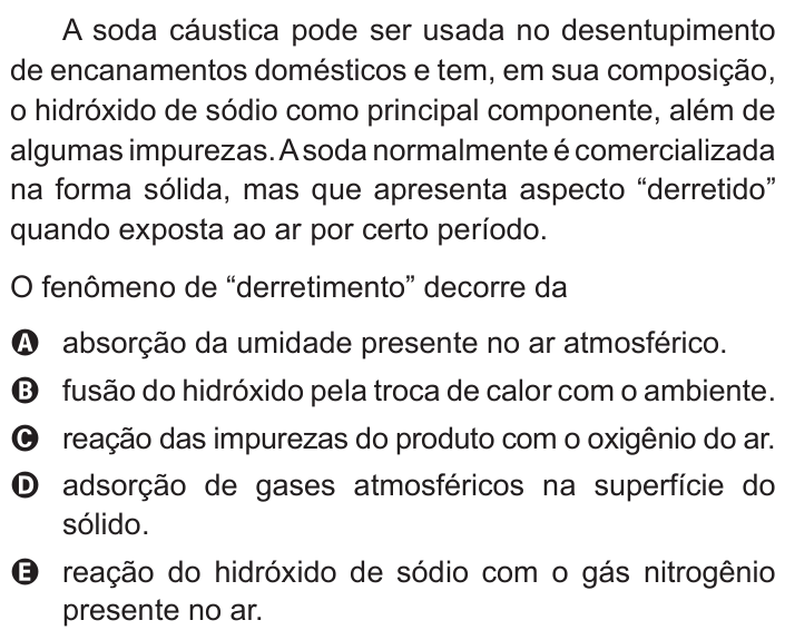 Questão 52 no caderno Azul do ENEM 2015