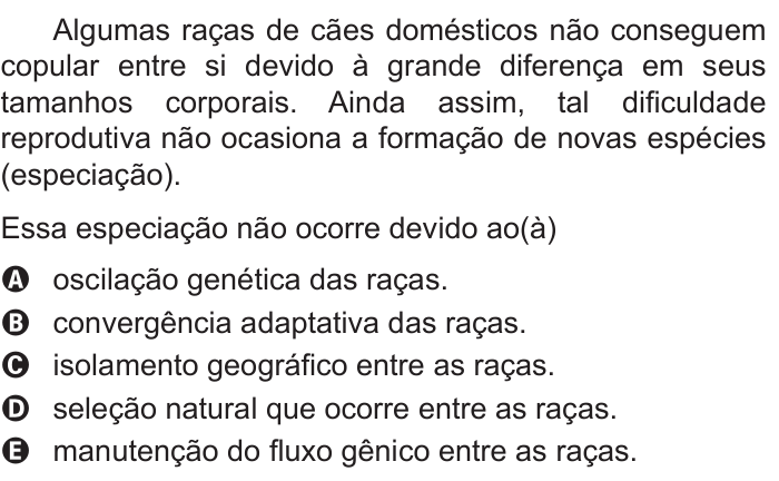 Questão 56 no caderno Azul do ENEM 2015