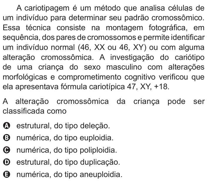 Questão 66 no caderno Azul do ENEM 2015
