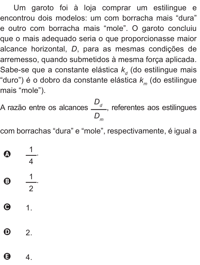 Questão 70 no caderno Azul do ENEM 2015