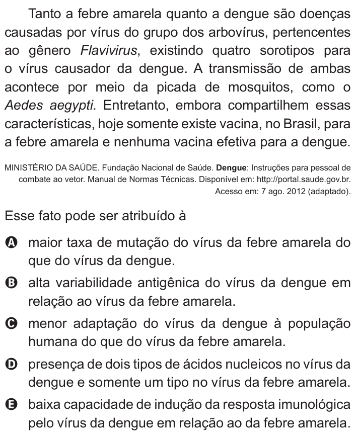 Questão 72 no caderno Azul do ENEM 2015
