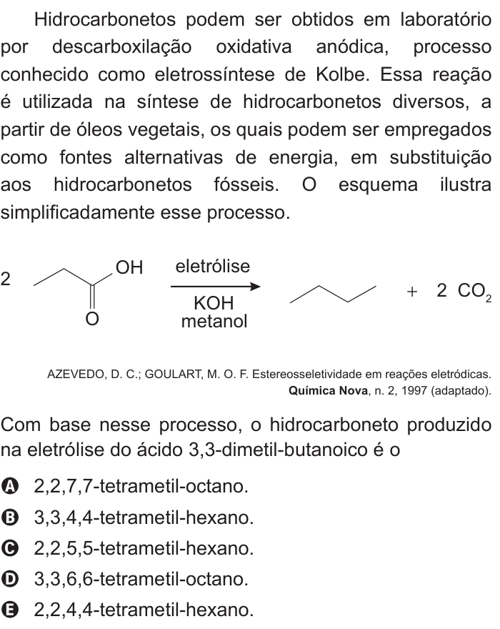 Questão 77 no caderno Azul do ENEM 2015