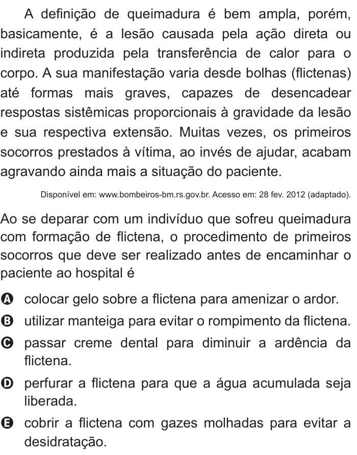 Questão 78 no caderno Azul do ENEM 2015