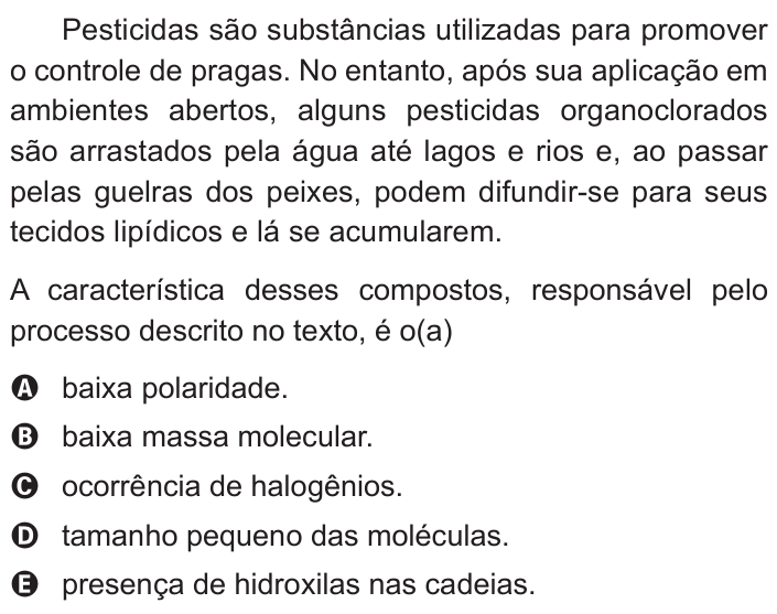 Questão 80 no caderno Azul do ENEM 2015