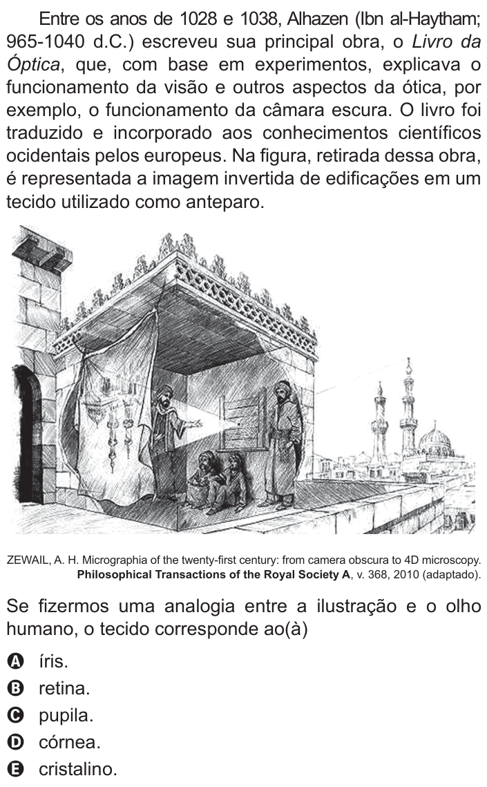 Questão 85 no caderno Azul do ENEM 2015