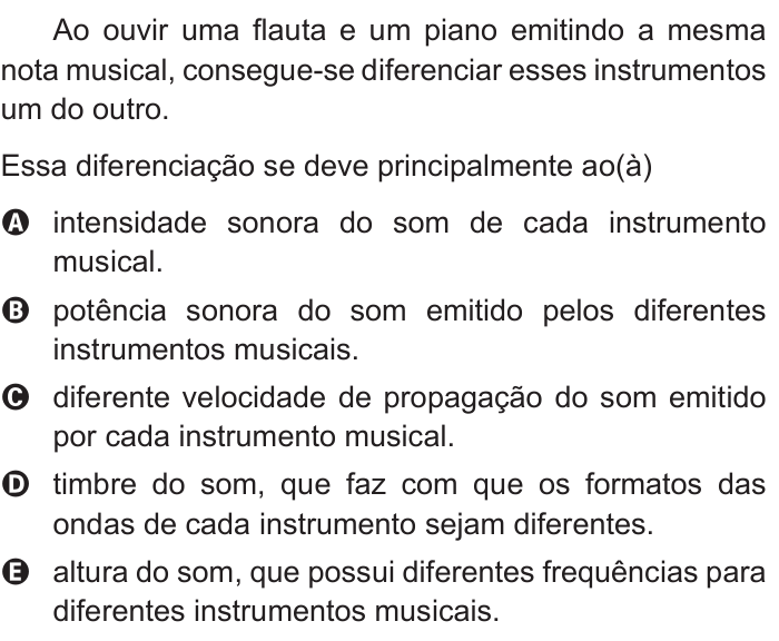Questão 86 no caderno Azul do ENEM 2015