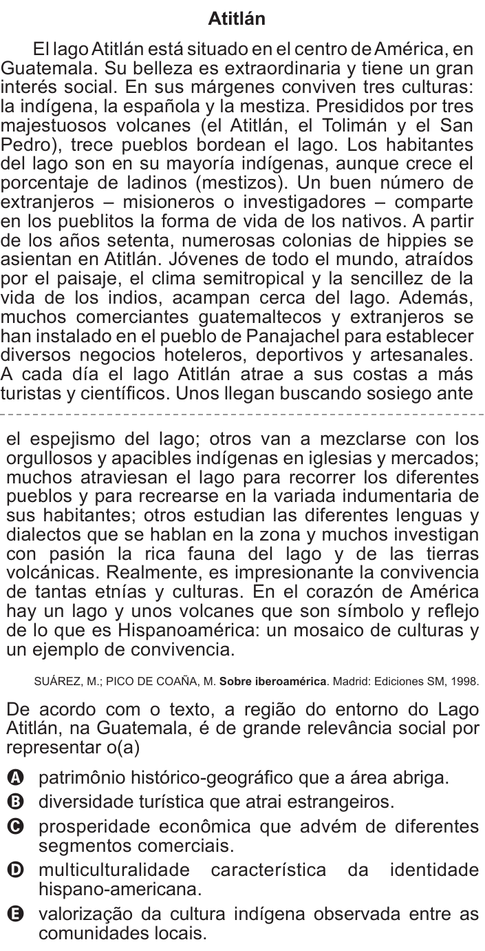Questão 94 no caderno Azul do ENEM 2015