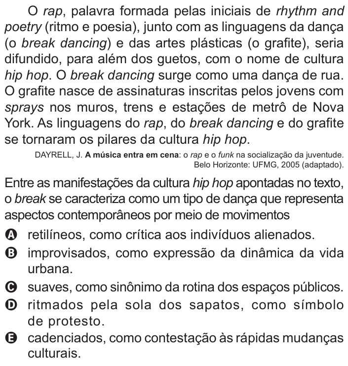 Questão 97 no caderno Azul do ENEM 2015
