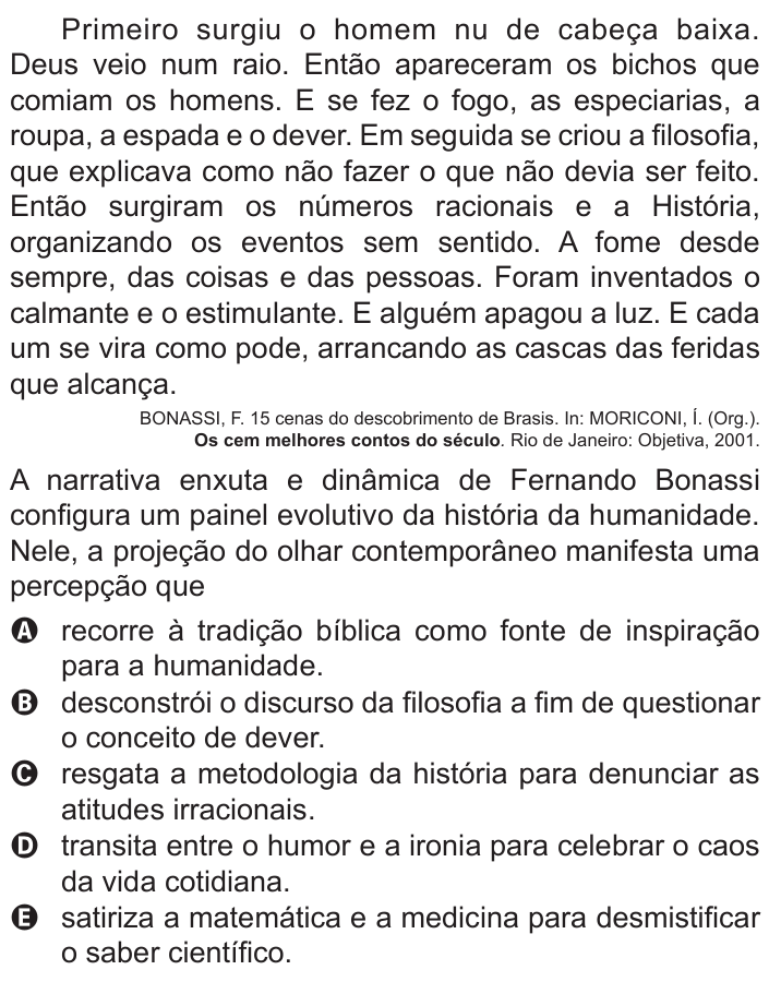 Questão 98 no caderno Azul do ENEM 2015